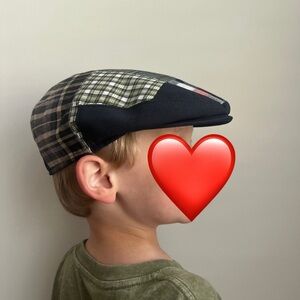 Walrus Hats Navy Plaid Patchwork Polyester Kids Ivy Cap (Toddler, Boys, Youth)